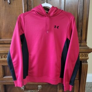 Womens Under Armour Hoodie size Small EUC red & black